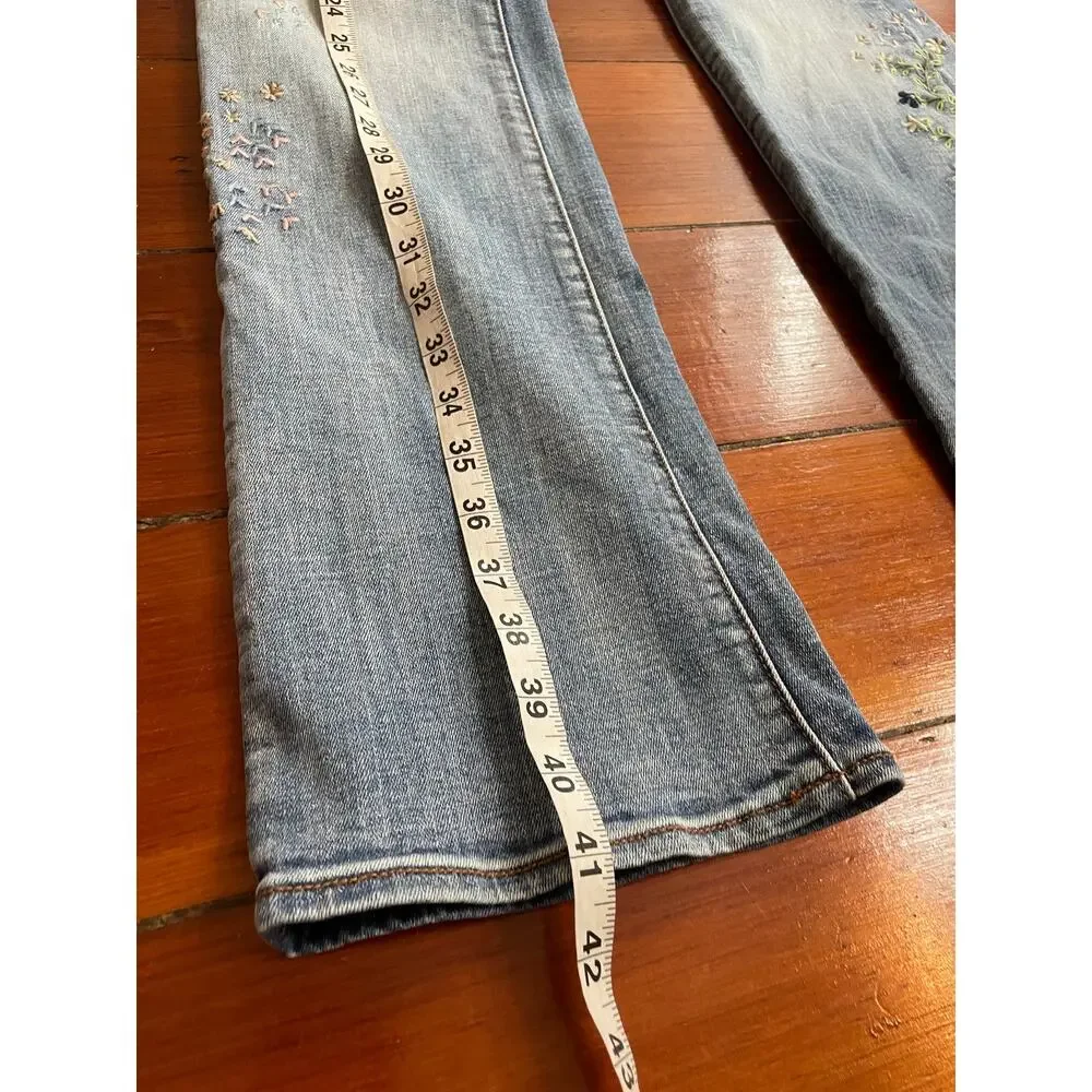 Driftwood Kelly Classic Fit Embroidered Floral Bootcut Jeans Womens 27 - Picture 14 of 14